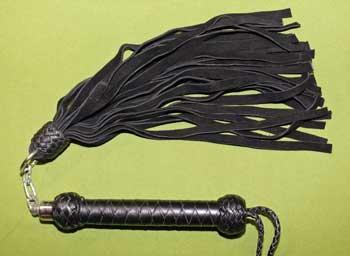 Black Revolving Flogger - 27"  with 28 Falls  - $41.99